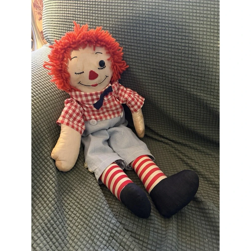 Vintage Handmade, Raggedy Ann‎ And Andy Dolls 19in